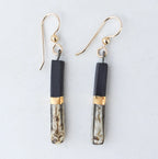 Porcelain Bar Earrings – Black and Birch