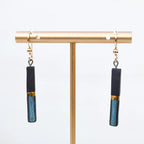 Porcelain Bar Earrings – Black and Blue