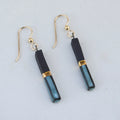 Porcelain Bar Earrings – Black and Blue