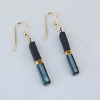 Porcelain Bar Earrings – Black and Blue