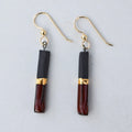 Porcelain Bar Earrings – Black and Crimson