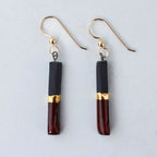 Porcelain Bar Earrings – Black and Crimson