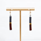 Porcelain Bar Earrings – Black and Crimson