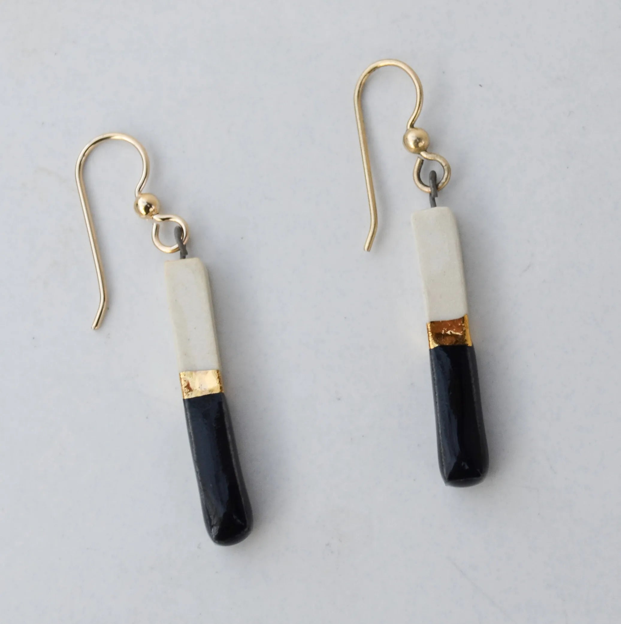 Porcelain Bar Earrings – Black and White