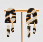 Black Swirl Dangle Earrings