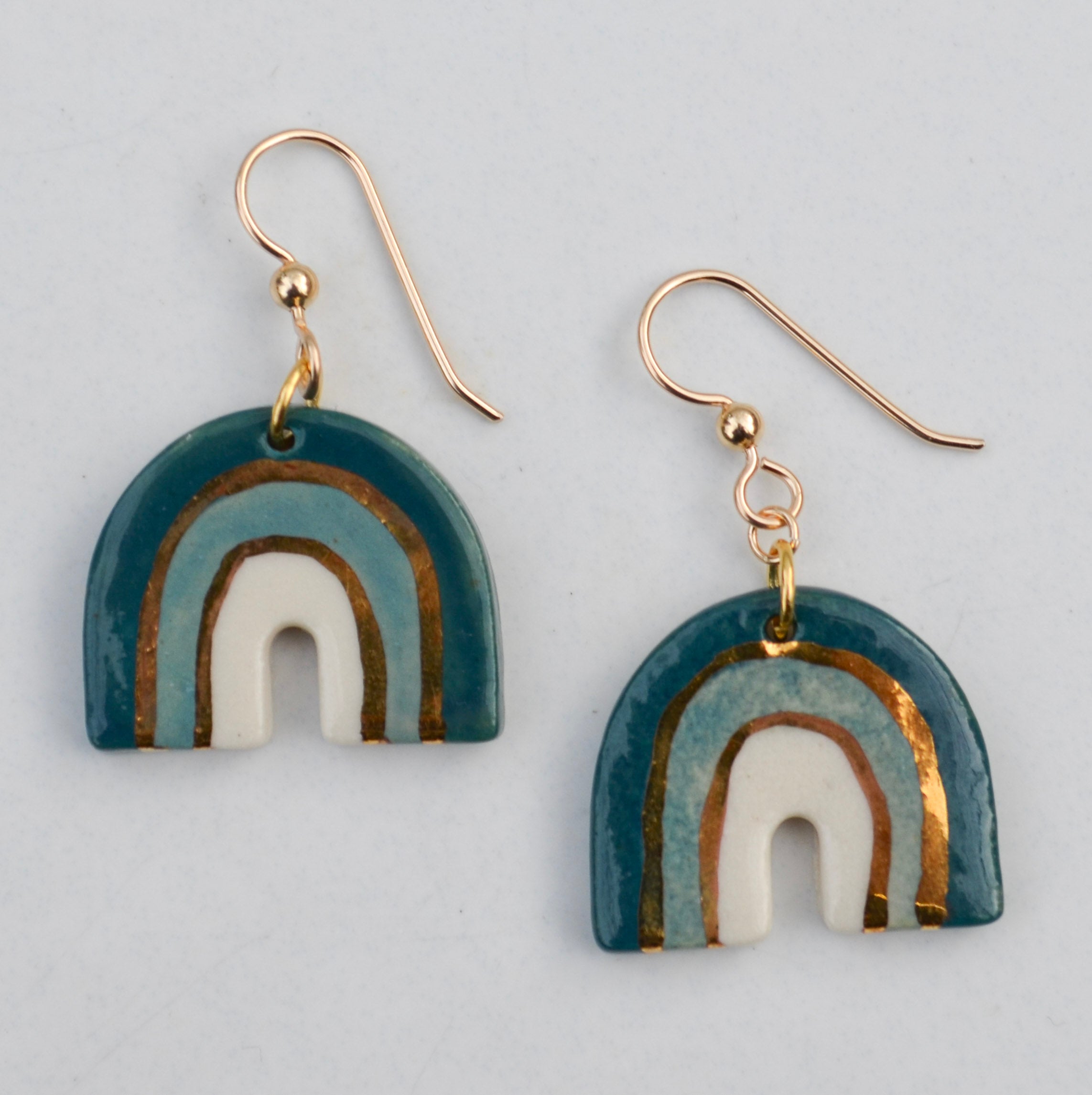 Color Arc Earrings – Blue Green