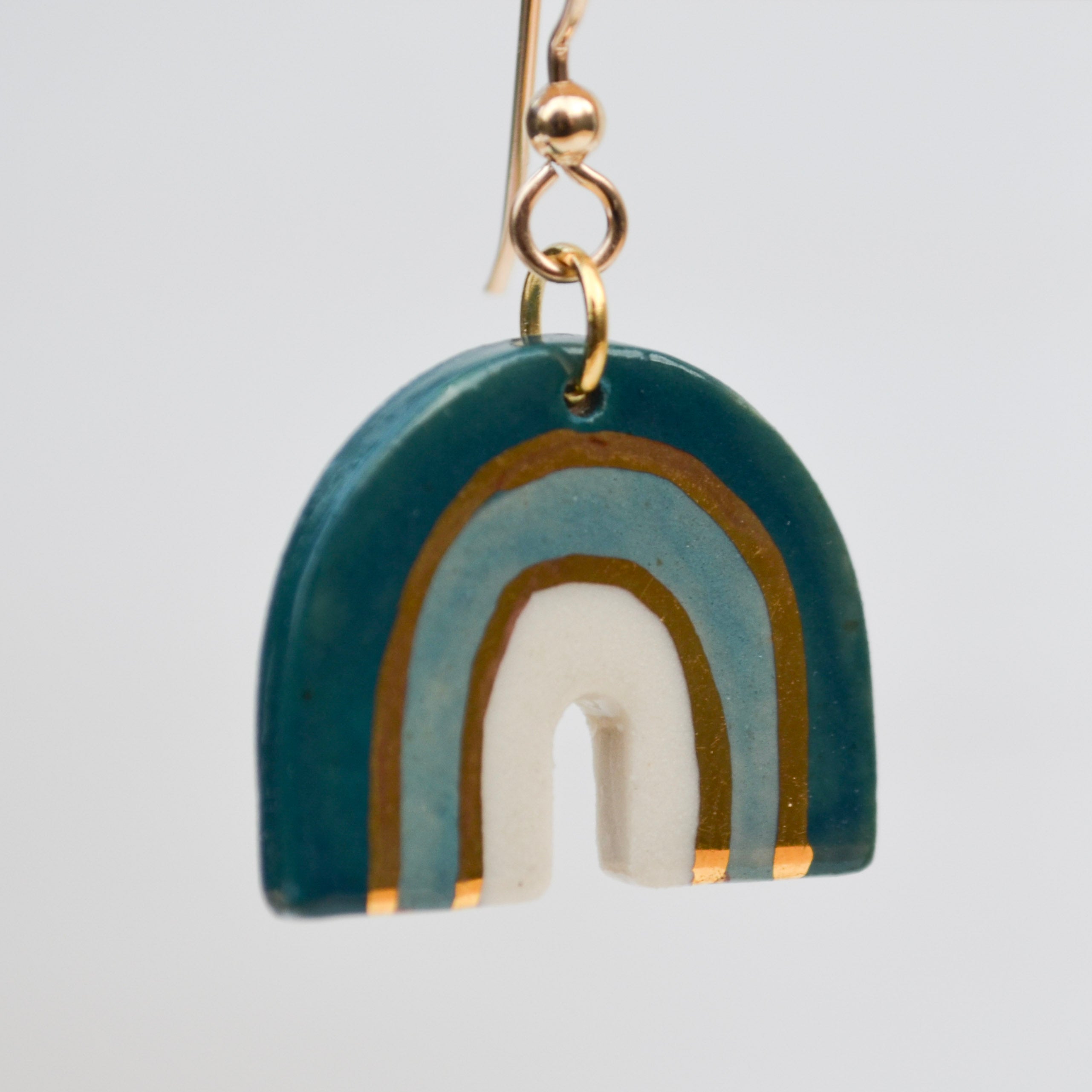 Color Arc Earrings – Blue Green