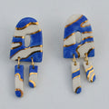 Blue Swirl Dangle Earrings