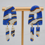 Blue Swirl Dangle Earrings