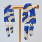 Blue Swirl Dangle Earrings