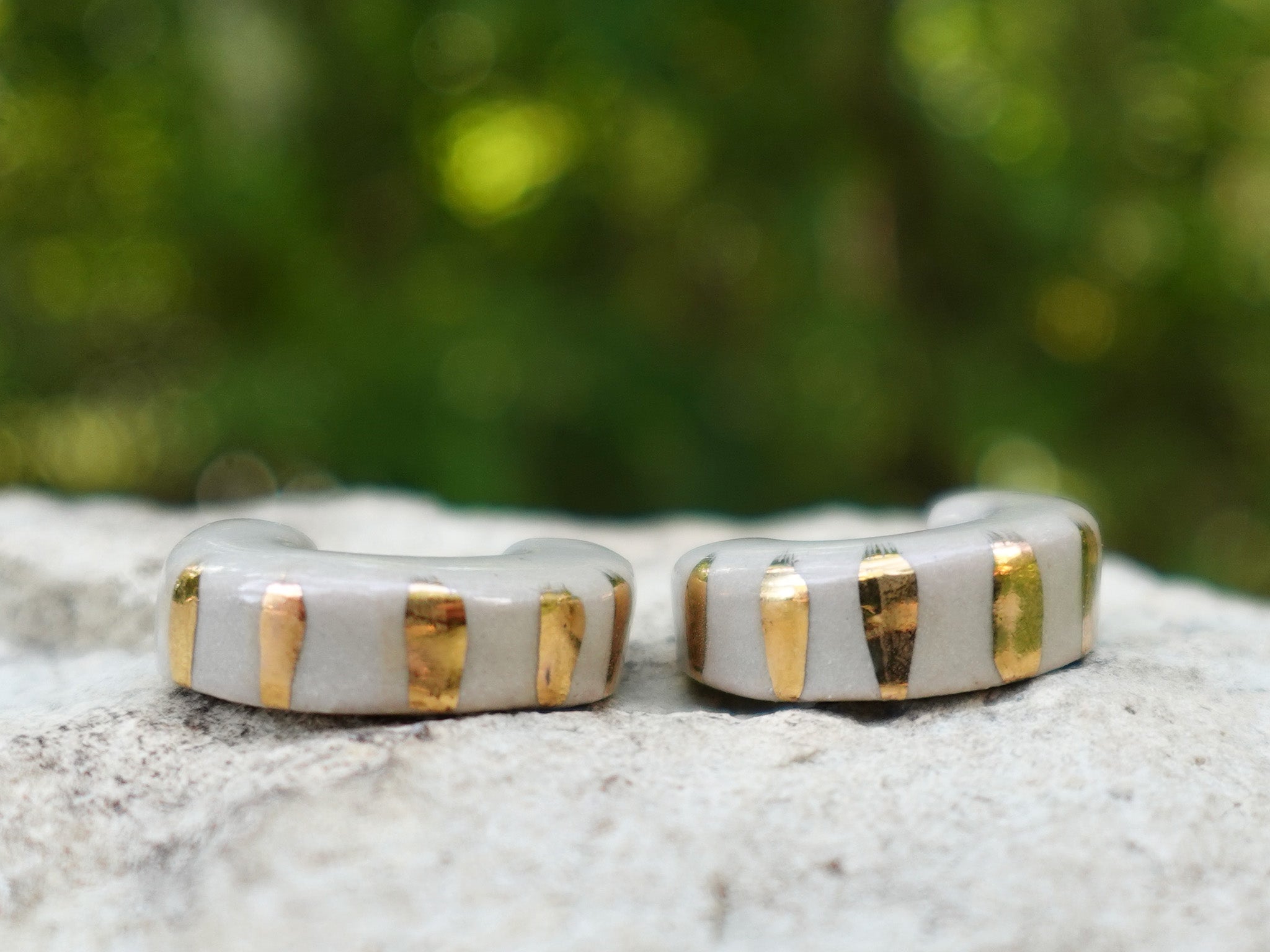 Radiant Hoops in Stone