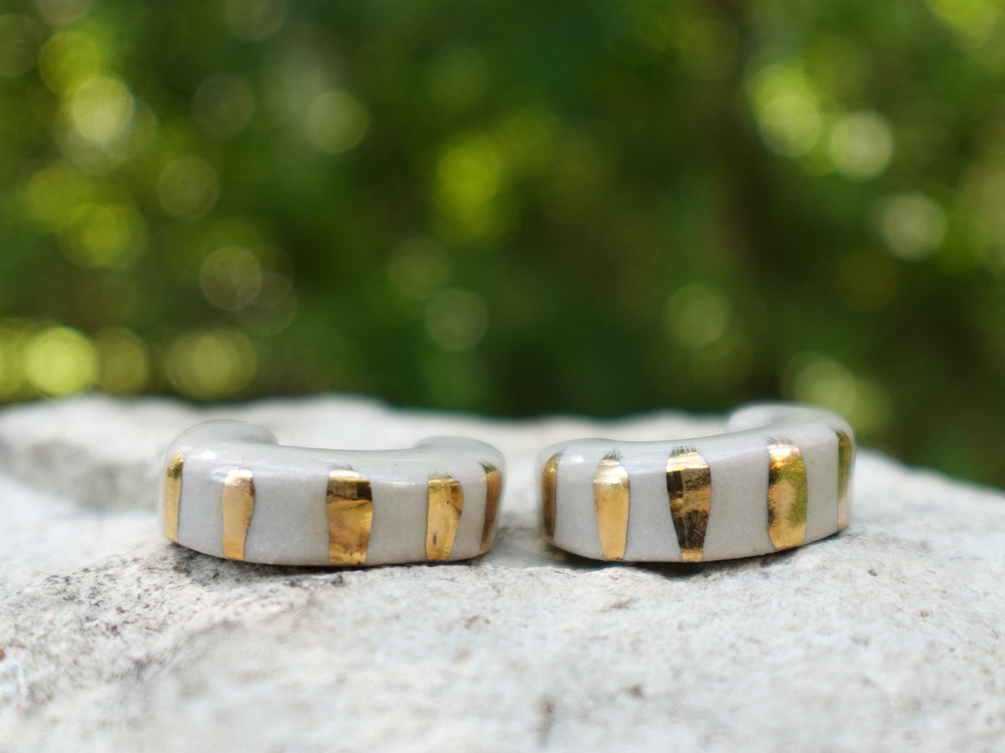 Radiant Hoops in Stone