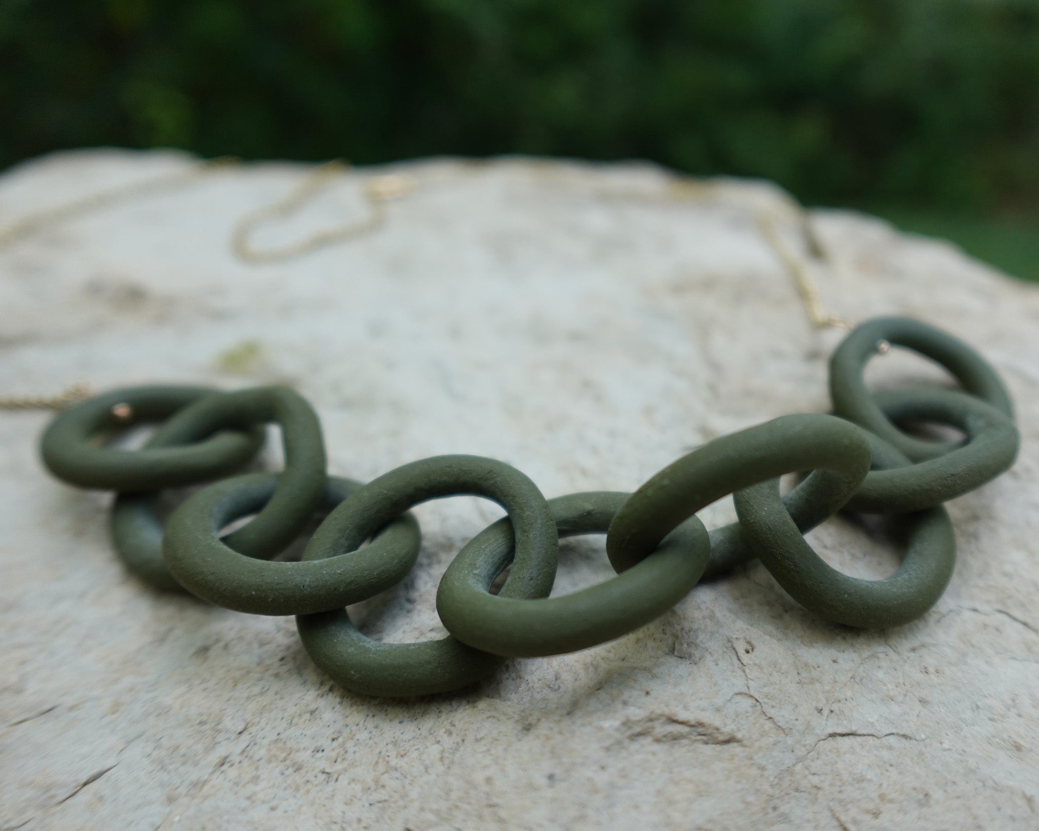 Solace Chain Necklace in Moss