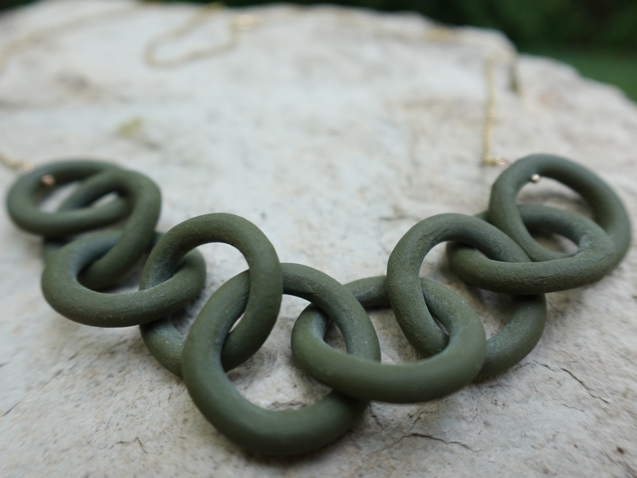 Solace Chain Necklace in Moss