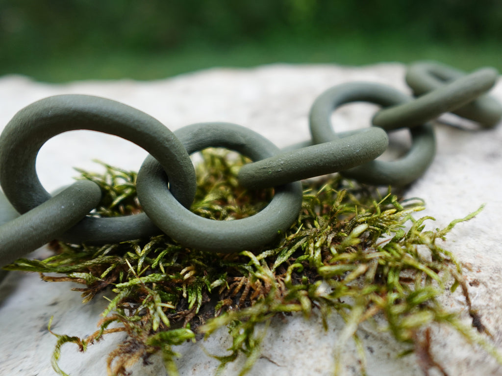 Solace Chain Necklace in Moss