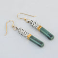 Porcelain Bar Earrings – Dotted Sage Green