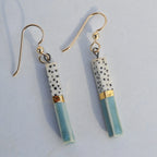 Porcelain Bar Earrings – Dotted Sky Blue