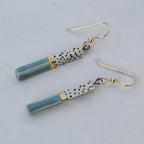 Porcelain Bar Earrings – Dotted Sky Blue