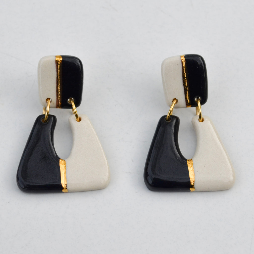 Mod Drop Earrings – Black and White