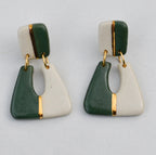 Mod Drop Earrings – Forest Green