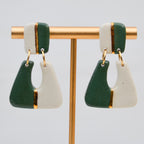 Mod Drop Earrings – Forest Green