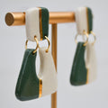 Mod Drop Earrings – Forest Green