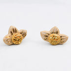 Peachy Tan Flower Studs