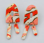 Red and Pink Swirl Dangle Earrings