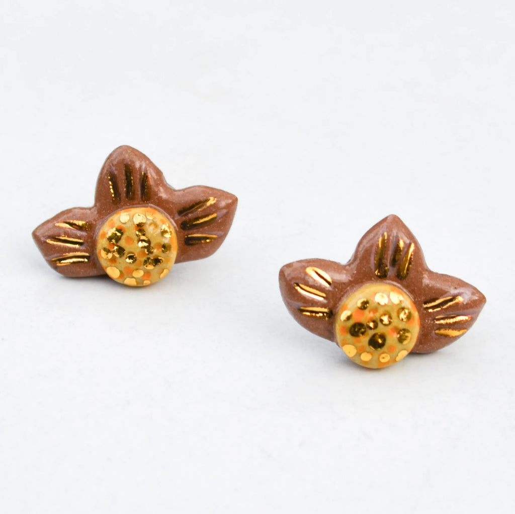 Light Terracotta Flower Studs