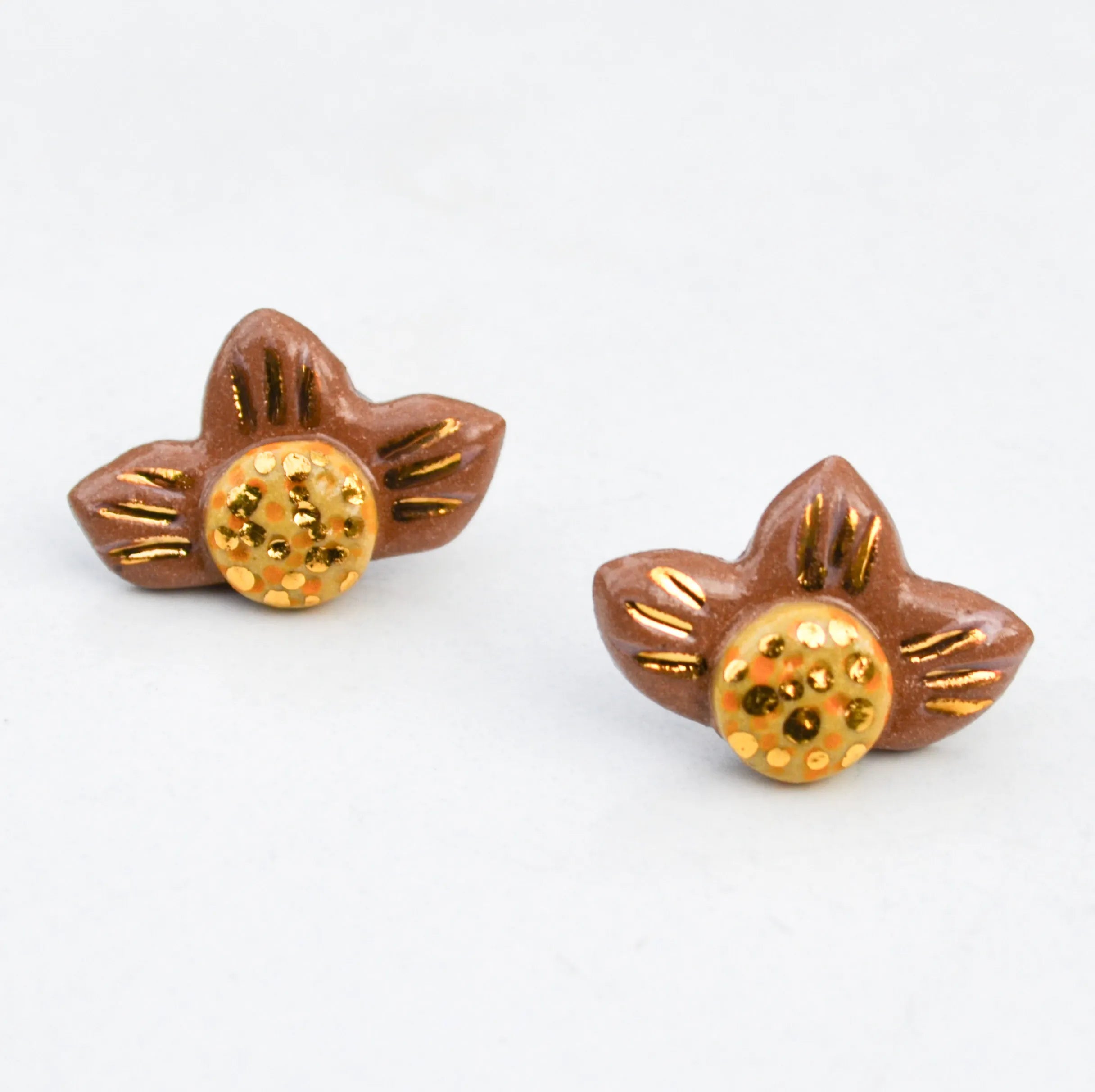 Light Terracotta Flower Studs