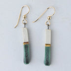 Porcelain Bar Earrings – Sage Green