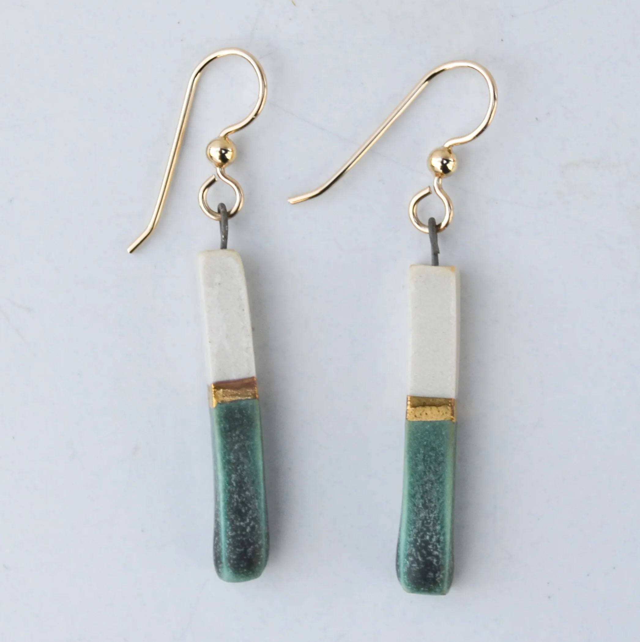 Porcelain Bar Earrings – Sage Green