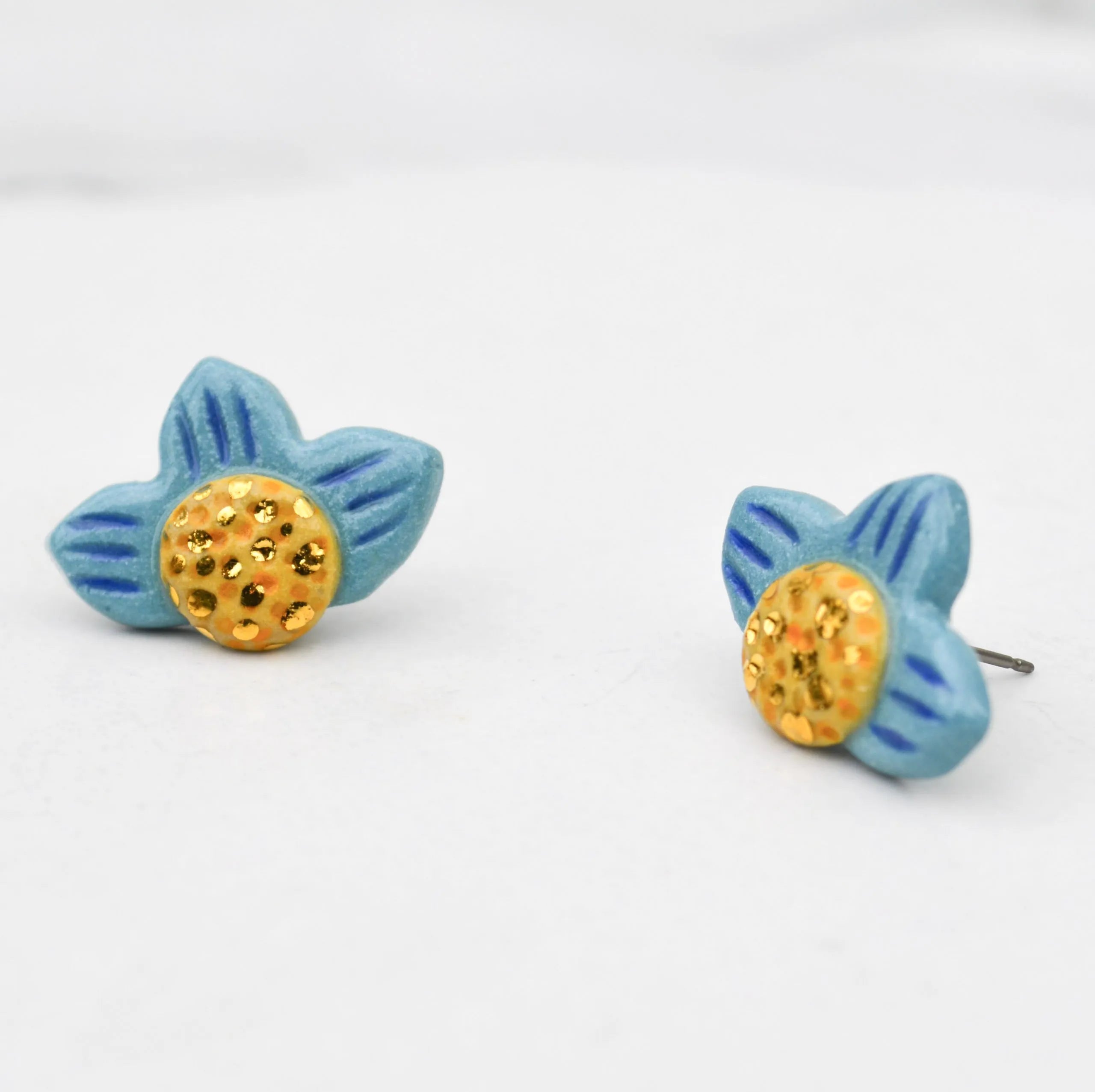 Turquoise Flower Studs